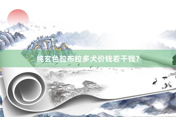 纯玄色拉布拉多犬价钱若干钱？