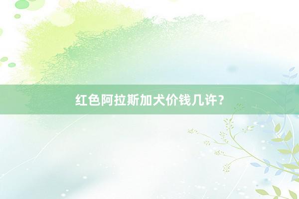 红色阿拉斯加犬价钱几许？