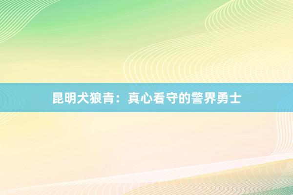 昆明犬狼青：真心看守的警界勇士